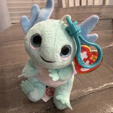 TY Beanie Bellies Axolotl Plush Holding Heart, Pink with Tag — listing 6