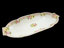 Nippon Hand-Painted Porcelain Roses Celery Dish