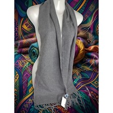 Portolano Blue Cashmere Silk Merino Wool Fringed Scarf/Wrap — listing 6