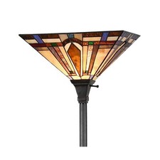 Large Decorative Tin & Glass Floor Lantern Candle Holder with Wood Handle, 3ft Tall — listing 5