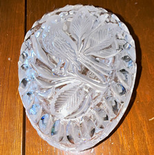 Vintage Pressed Glass Leaf-Pattern Serving Plate with Sawtooth Rim — listing 5