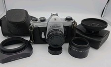 Vintage Pentax Spotmatic 35mm SLR Camera Lot with Multiple M42 Lenses, Nikon N70, and Tamrac Gadget Bag