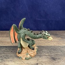Miniature Resin Dragon Figurine, 2.25" Metallic Copper/Bronze Finish with Red Gem Accent — listing 4