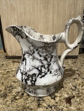 Small Black Transferware Creamer / Milk Jug with Village Scene — listing 3