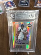 2006 Leaf Limited Legends Gale Sayers Game-Worn Jersey Autograph Football Card — listing 4