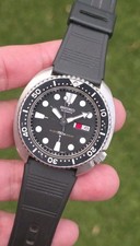 Vintage Seiko 6309 'Turtle' Automatic Diver's Watch with Pepsi Bezel, 150m Water Resist, on Aftermarket Blue Rubber Strap — listing 3