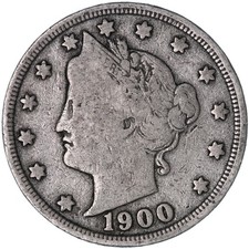 1900 Liberty Head V Nickel, Philadelphia Mint