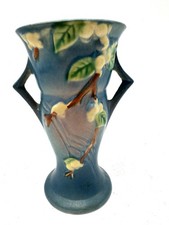 Roseville Pottery Snowberry Pattern Vase in Blue — listing 3
