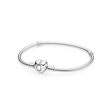 Pandora Sterling Silver Bangle Bracelet with Two Charms, listing 6