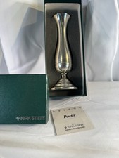 Vintage Pewter Fluted Bud Vase with Beaded Collar and Petal Rim — listing 3