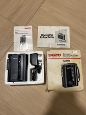 Vintage Sanyo Portable Cassette Tape Recorder with Carrying Case — listing 4
