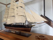 Pair of Handmade Wooden Sailing Ship Models — listing 6