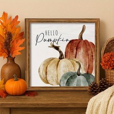 Vintage Hand-Painted Wooden Jack-O-Lantern Pumpkin Wall Plaque, 12 inch, Made in USA, listing 3