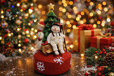Christmas Caroling Snowmen Resin Musical Figurine — listing 6