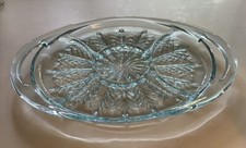 Jeannette Glass Feather Pattern 5-Part Oval Relish Tray with Gold Trim — listing 6
