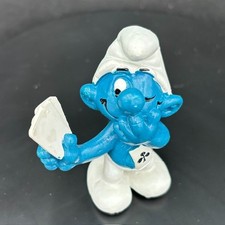 Vintage Poker Player Smurf PVC Figurine (No. 20066)