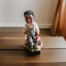 Vintage Ceramic Black Americana Figurine, Seated Figure on Base — listing 6