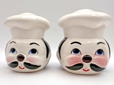 Vintage Italian Chef Salt and Pepper Shakers Ceramic Pair — listing 5