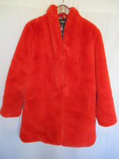 Deep Red Wool-Blend Coat with Faux Fur Trim Collar, Cuffs & Hem — listing 5