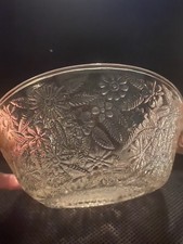 Indiana Glass Pineapple & Floral #618 Pressed Glass Serving Bowl 7.5in — listing 6