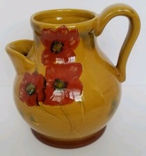 Ambiance Collection 'Fleur Rouge' 80 oz Ceramic Pitcher, Yellow with Red Poppies — listing 4