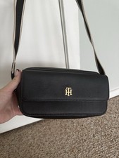 Tommy Hilfiger Black Leather Crossbody Bag with Logo Jacquard Trim — listing 5