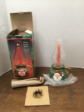 Santa candle holders Pair of Red Glass Santa Claus Hurricane Candle Holders — listing 4