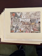Anton Pieck Framed Print - Dutch Canal Bridge Town Scene — listing 2