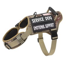 Tactical Service Dog Vest Harness with Molle System, No-Pull, Reflective, with Removable Patches (Tan/Coyote Brown) Large — listing 2