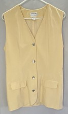 Preview Collection Brown Sleeveless Button-Front Vest, Size L — listing 2