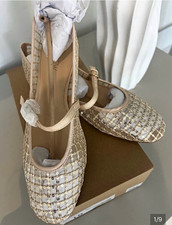J.Crew Two-Tone Cap-Toe Mary Jane Pumps, Camel & Black Patent, Size 6.5