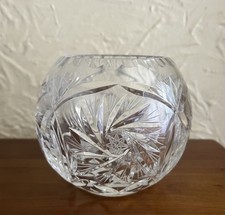 Crystal Clear Footed Covered Candy Dish, Pinwheel Cut Lead Crystal with Spire Finial — listing 6