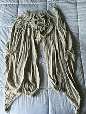 Boho Aztec Print Cotton Harem Pants with Cargo Pockets and Drawstring Waist No label at all — listing 5