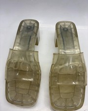 Gucci Red Rubber Jelly Slide Sandals with Embossed Logo — listing 4