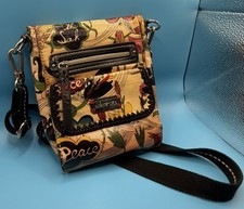 Sakroots Peace Birds Coated Canvas Crossbody Bag