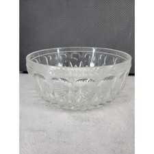 Vintage Pressed Glass Serving Bowl with Fan and Arch Pattern — listing 2