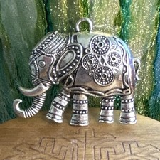 Silver-Tone Elephant Pendant Necklaces on Ball Chains (Pair) — listing 5