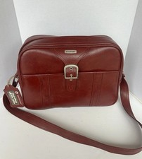 Vintage Samsonite Rust/Red Soft-Sided Carry-On Travel Bag with Buckle Front