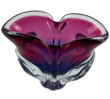 Hand-Blown Art Glass Freeform Splash Vase with Coiled Base and Orange/White Swirl — listing 4