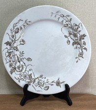 transferware dinner Vintage Brown Transferware Floral Porcelain Dinner Plate with Oval Side Dish — listing 5