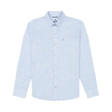 IZOD Men's Non-Iron Stretch Blue Plaid Long Sleeve Button-Down Shirt, Size Large — listing 2