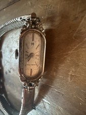 Vintage Hamilton Ladies' Cocktail Watch, Marquise Case with Diamond-Set Lugs, Gold-Filled — listing 4