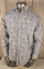 Cinch Men's Short Sleeve Button-Down Western Shirt, Red Geometric Chain Link Print, Size XXL — listing 4