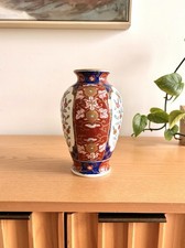 Pair of Japanese Imari-Style Porcelain Square Baluster Vases with Phoenix, Floral, and Cart Motifs — listing 2