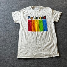 Polaroid 320 Land Camera Rainbow Logo Graphic T-Shirt, White, Size M