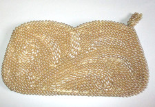 Vintage La Regale Pearl Beaded Evening Clutch with Bugle Bead Scroll Design — listing 4