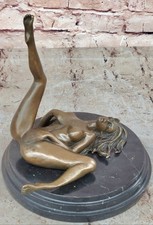 Bronze-Finish Sculpture of a Standing Female Nude Dancer, Arms Raised Overhead — listing 6