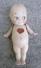 Bisque Kewpie-Style Doll with Blue Hair Bow and Jointed Arms — listing 5