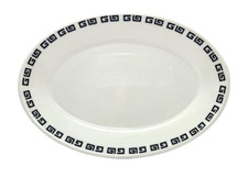 Homer Laughlin Greek Key Pattern Dinner Plate, Gold and Green Meander Border — listing 6