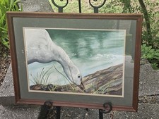Signed Watercolor Painting Signature 'Patt 77' Framed — listing 4